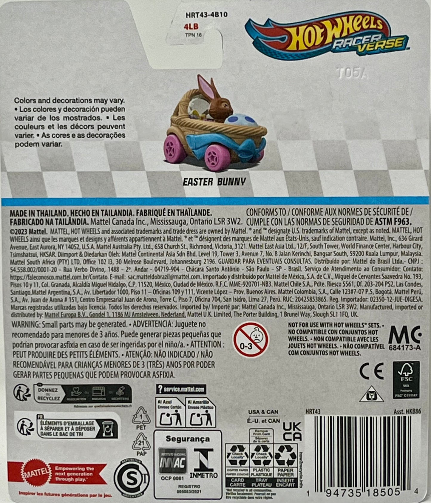 Hot Wheels Racer Verse Easter Bunny