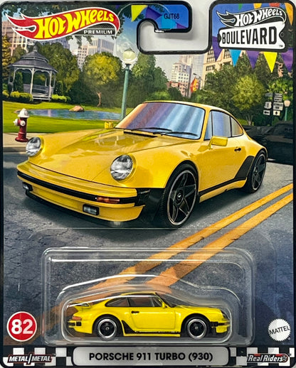 Hot Wheels 2023 Premium Boulevard Yellow Porsche 911 Turbo (930) #82