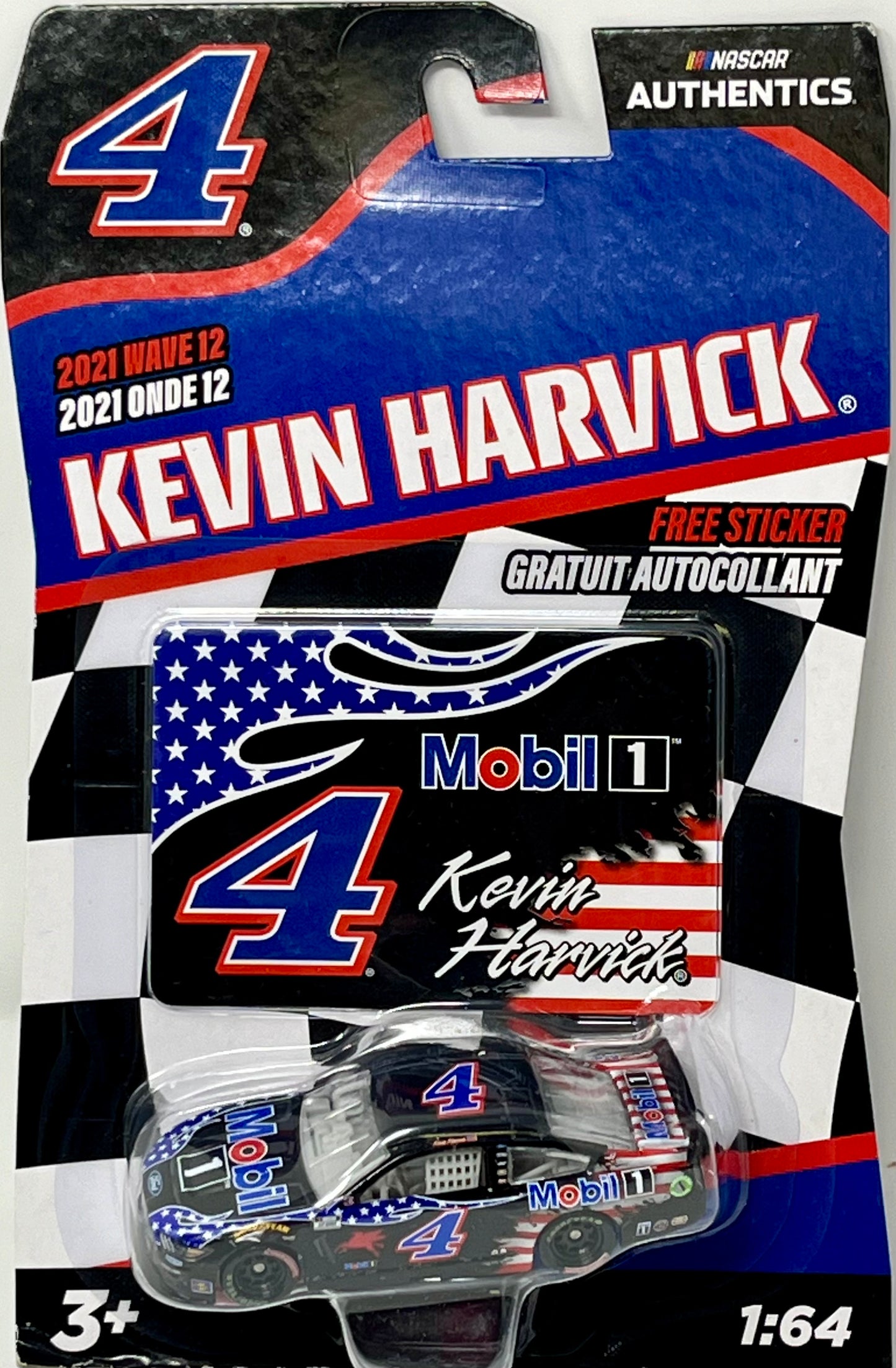 NASCAR Authentics Kevin Harvick #4 Mobil 1 Black 2021 Wave 12 Diecast 1:64