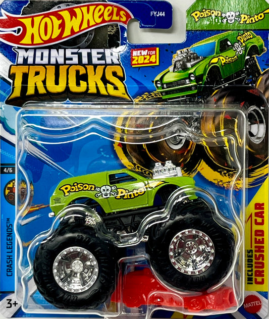 Hot Wheels Monster Trucks POISON PINTO Green Crash Legends Series 4/5