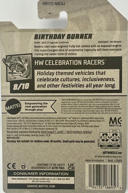 Hot Wheels BIRTHDAY BURNER HW Celebration Racers 146/250