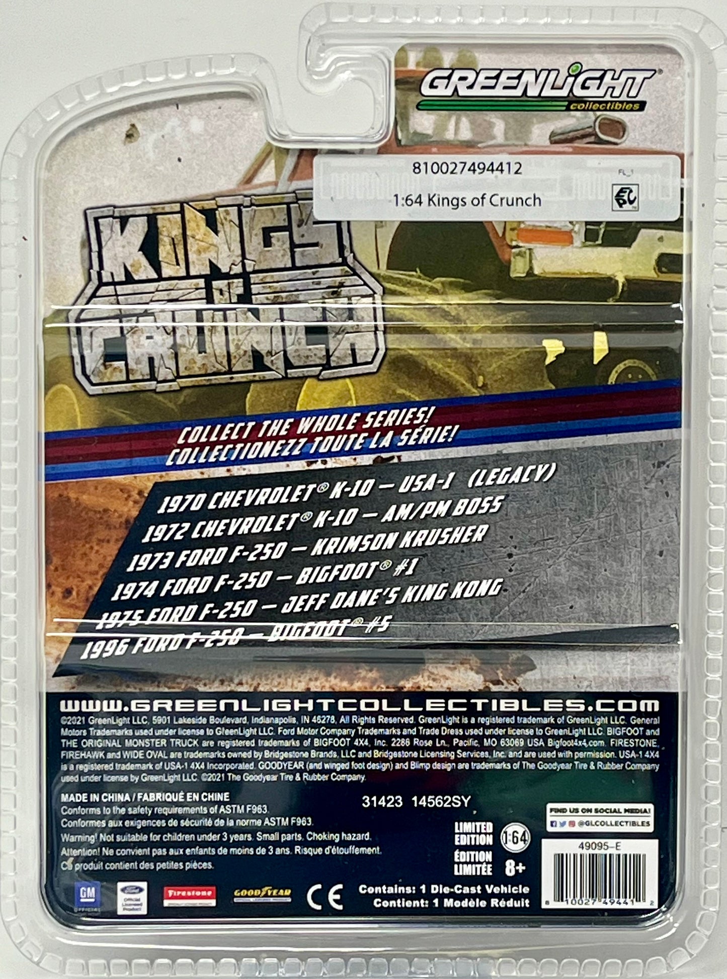 GreenLight KINGS OF CRUNCH 1972 Chevrolet K10 AM/PM BOSS 1:64 Monster Truck