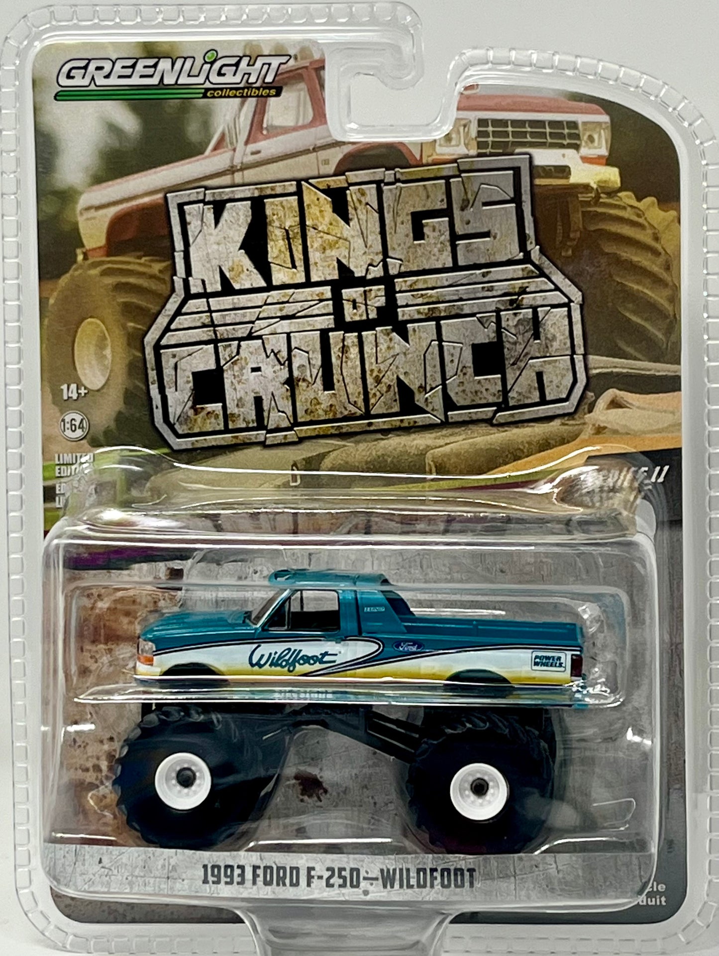 Greenlight 1993 Ford F-250 Monster Truck Wildfoot Kings of Crunch 1:64