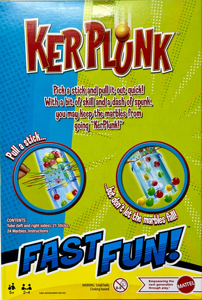 KerPlunk  "Don't Let The Marbles Fall" Mattel Marble Travel Size Game Ages 5+