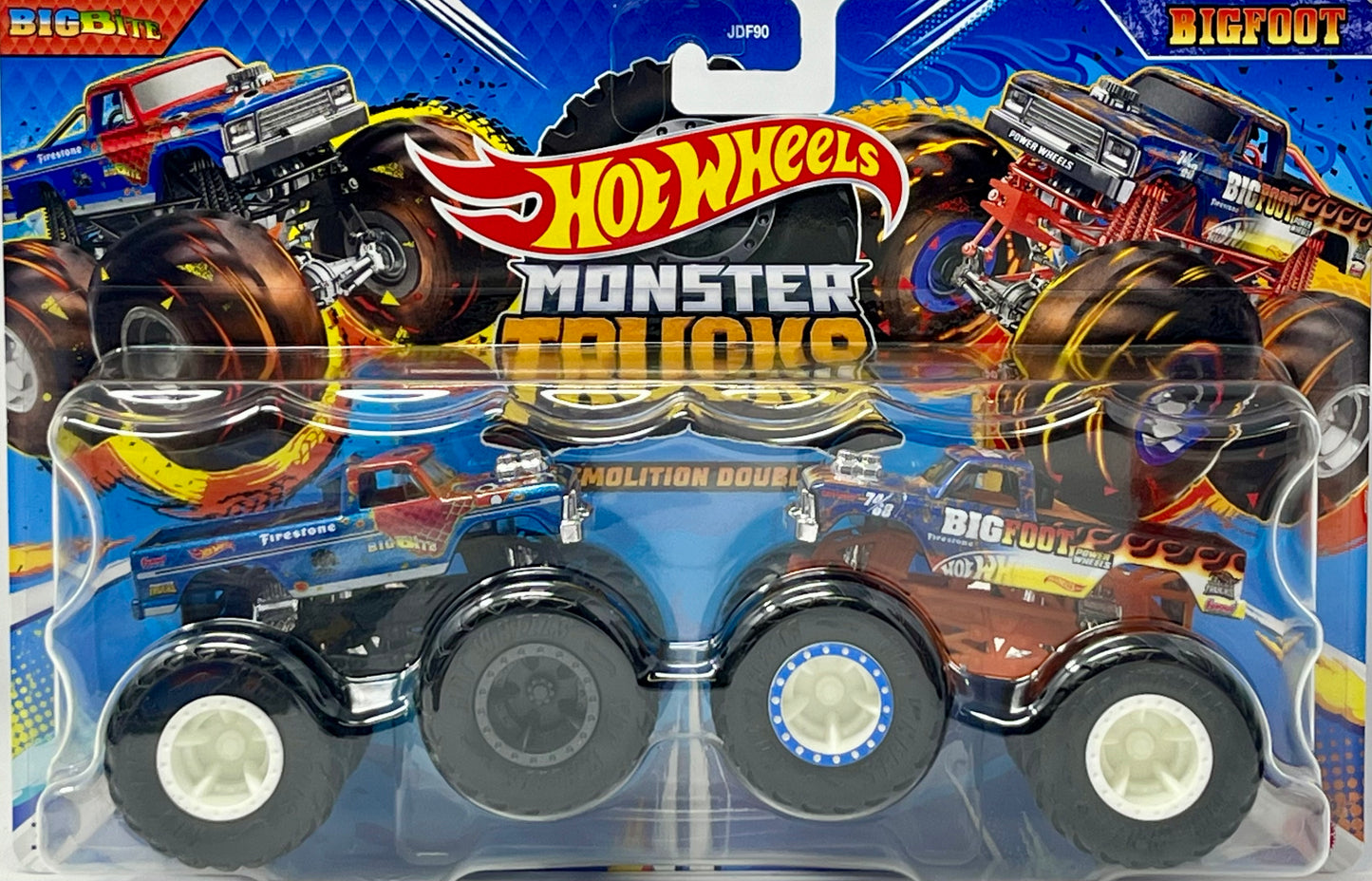 Hot Wheels Monster Trucks Bigbite and Bigfoot Demolition Double 1:64 Diecast