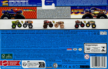 Hot Wheels Monster Trucks Bigbite and Bigfoot Demolition Double 1:64 Diecast