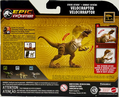 Jurassic World Epic Evolution Strike Attack Velociraptor Figure