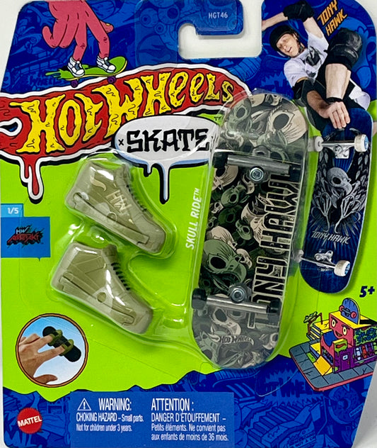 Hot Wheels Skate Skull Ride 1/5 Tony Hawk Finger Boards with Shoes