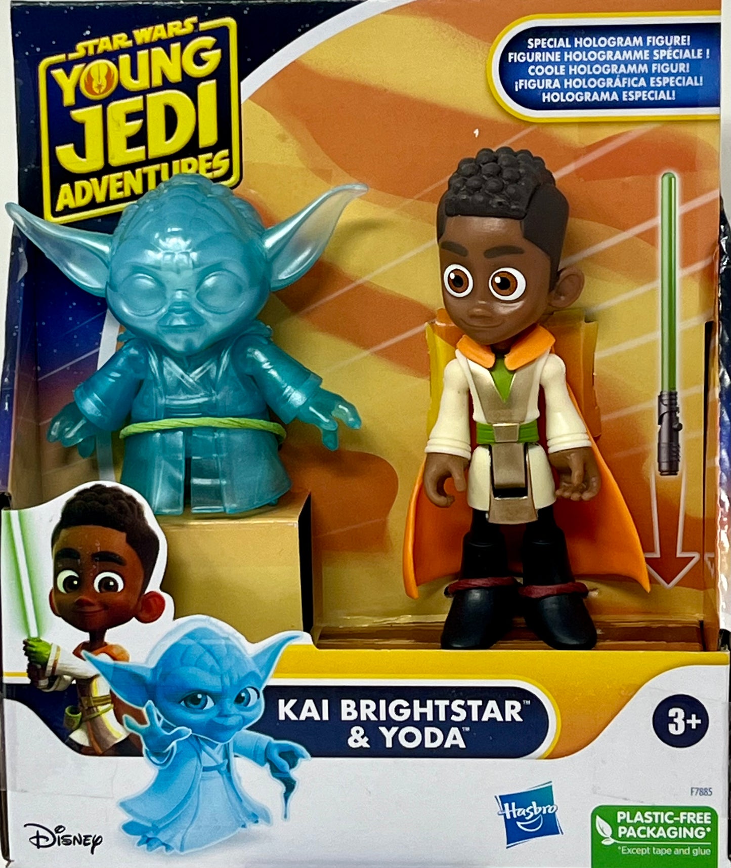 Star Wars Young Jedi Adventures KAI Bright star Hologram Yoda 2 Figure Pack