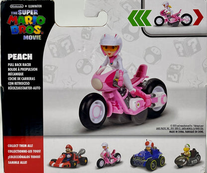 Super Mario Bros Movie PRINCESS PEACH Figure & Pull Back Racer Kart