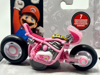 Super Mario Bros Movie PRINCESS PEACH Figure & Pull Back Racer Kart