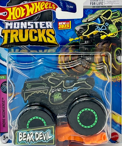 Hot Wheels Monster Trucks Black Bear Devil More Neonsense 1/64 Diecast