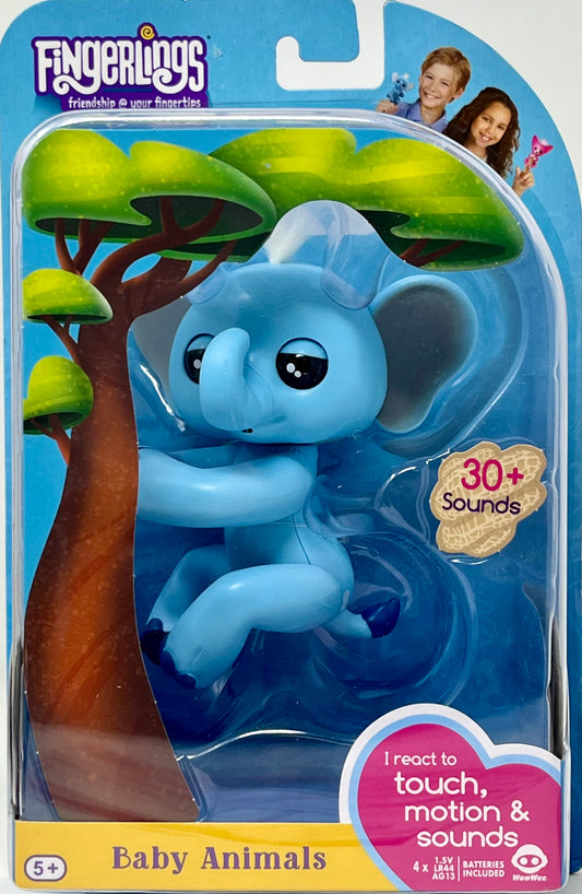 WowWee Fingerlings Baby Elephant - Gray - Interactive Toy