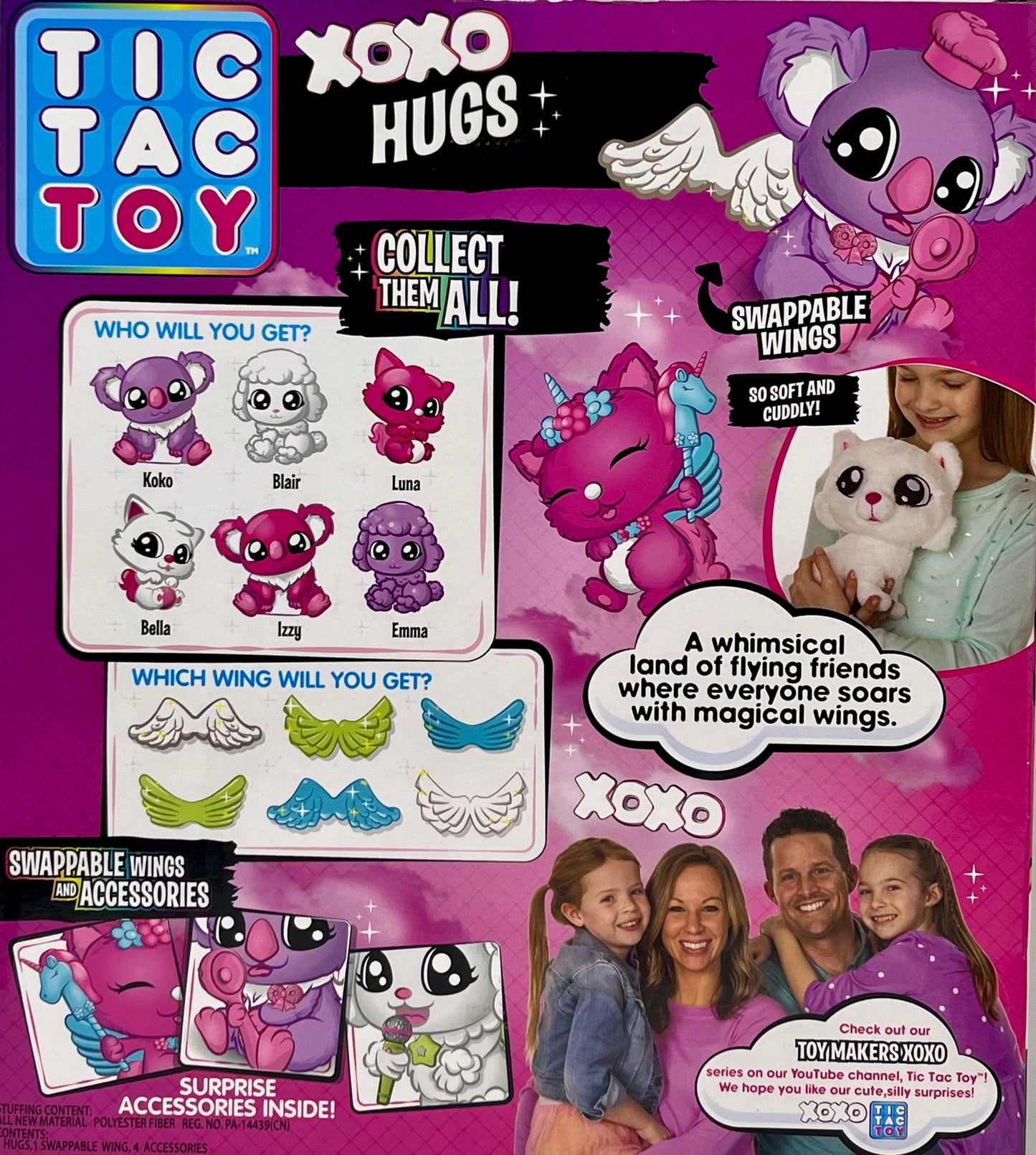 Tic Tac Toy XOXO HUGS Pink Blind Pack Large Plush