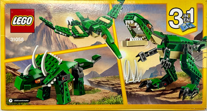 LEGO Creator 3 in 1 Mighty Dinosaur Toy, Transforms from T. rex to Triceratops to Pterodactyl Dinosaur Figures, Great Gift for 7-12 Year Old Boys & Girls, 31058