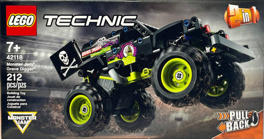 LEGO Technic Monster Jam Grave Digger 42118 Set - Truck Toy to Off-Road Buggy, Pull-Back Motor, Vehicle Building and Learning Playset, Gift for Grandchildren or any Monster Truck Fans Ages 7 and Up