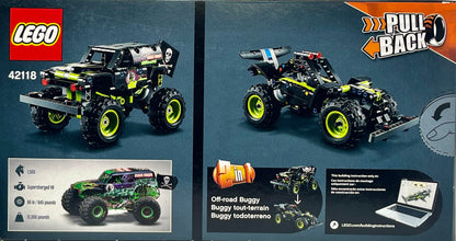 LEGO Technic Monster Jam Grave Digger 42118 Set - Truck Toy to Off-Road Buggy, Pull-Back Motor, Vehicle Building and Learning Playset, Gift for Grandchildren or any Monster Truck Fans Ages 7 and Up