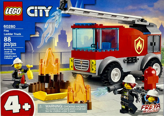 LEGO City Fire Ladder Truck 60280 Building Kit; Fun Firefighter Toy Building Set for Kids,(88 Pieces)