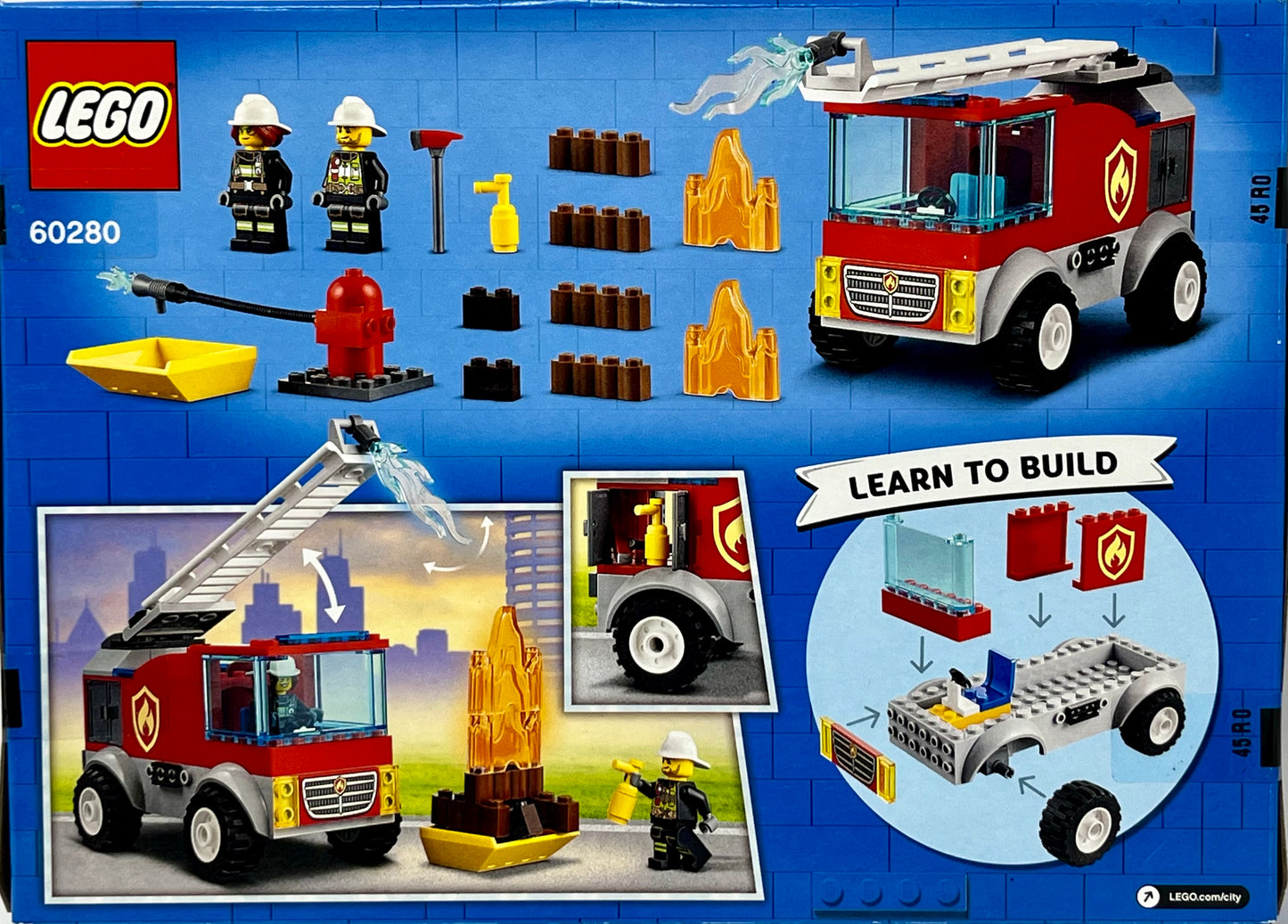 LEGO City Fire Ladder Truck 60280 Building Kit; Fun Firefighter Toy Building Set for Kids,(88 Pieces)