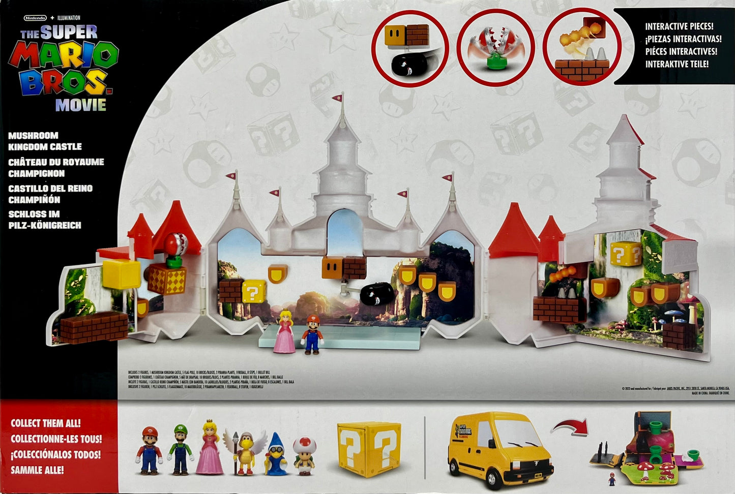 THE SUPER MARIO BROS. MOVIE – Mushroom Kingdom Castle Playset with Mini 1.25” Mario and Princess Peach Figures