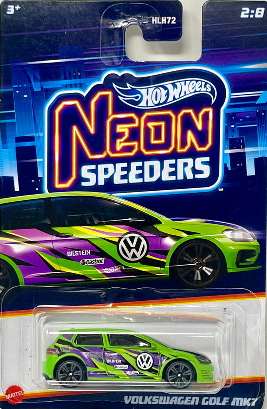 Hot Wheels Neon Speeders Volkswagon Golf MK7 2/8 1:64 Diecast