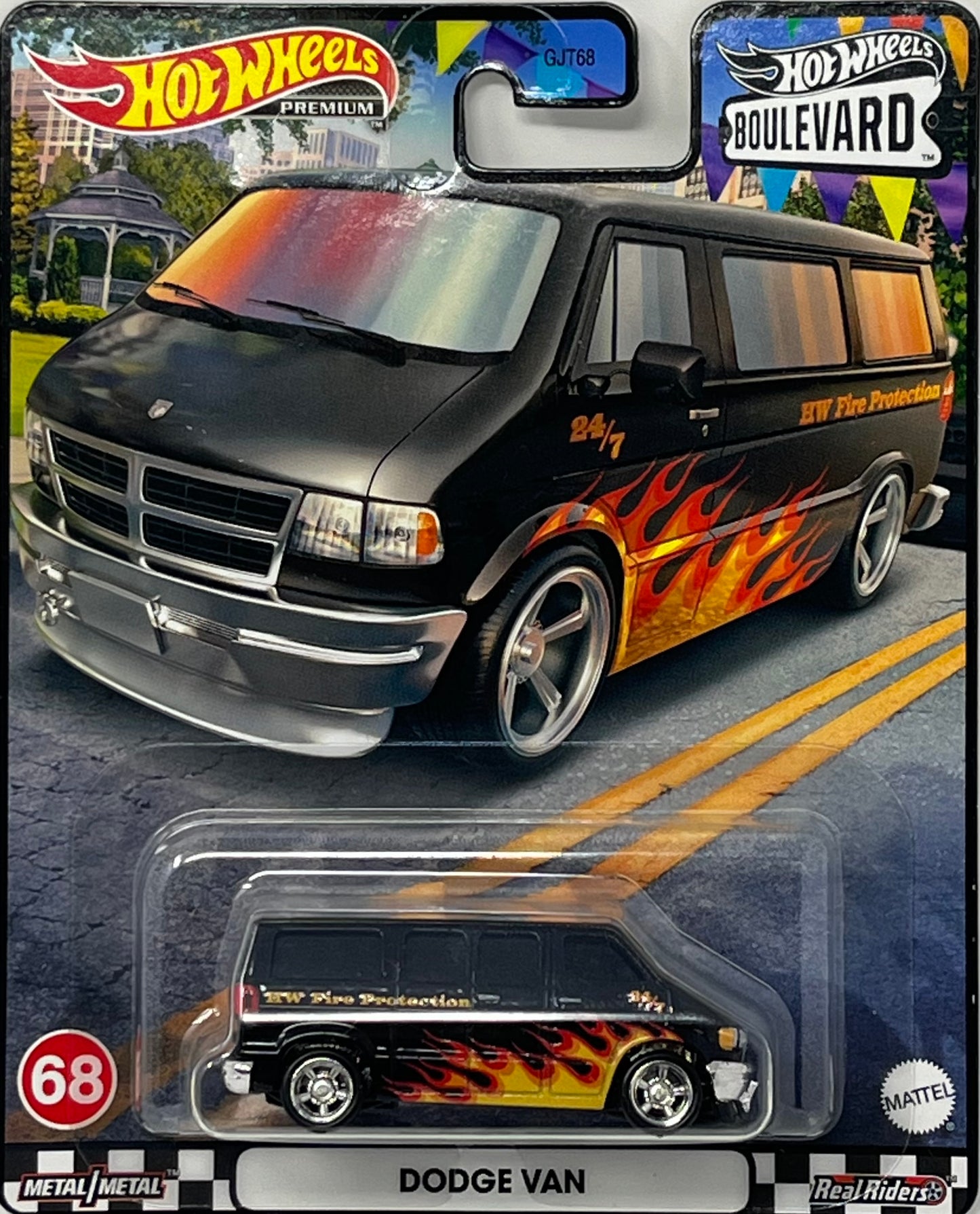 Hot Wheels 2023 Boulevard Black Dodge Van HW Fire Protection #68