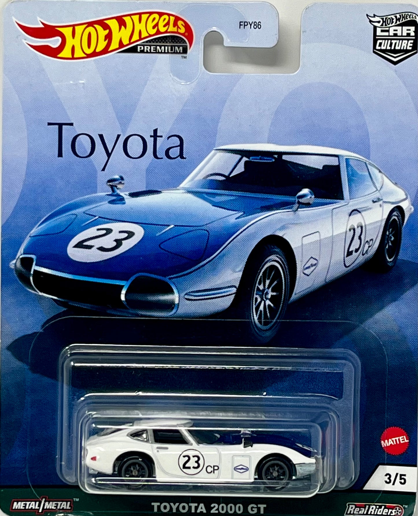 Hot Wheels Premium Toyota 2000 GT #23 White 3/5