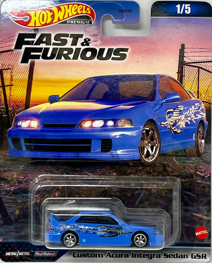 Hot Wheels Premium Custom Acura Integra Sedan GSR Fast & Furious 1:64 Scale