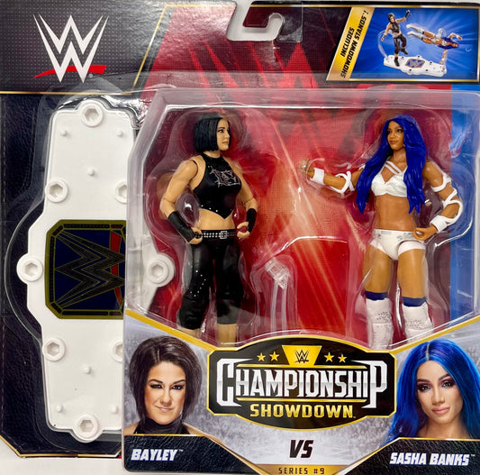 WWE Sasha Banks vs Bayley Championship Showdown 2-Pack 6-inch Action Figures Monday Night RAW Battle Pack for Ages 6 Years Old & Up