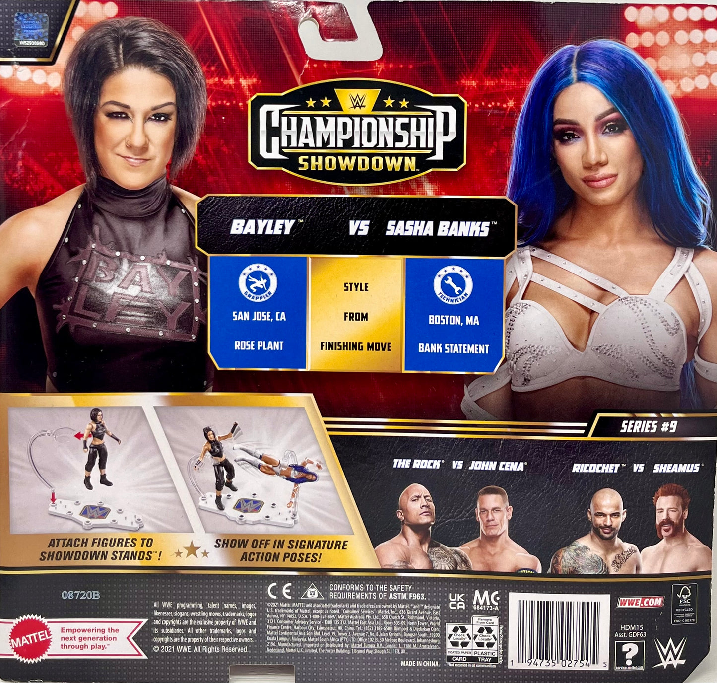 WWE Sasha Banks vs Bayley Championship Showdown 2-Pack 6-inch Action Figures Monday Night RAW Battle Pack for Ages 6 Years Old & Up