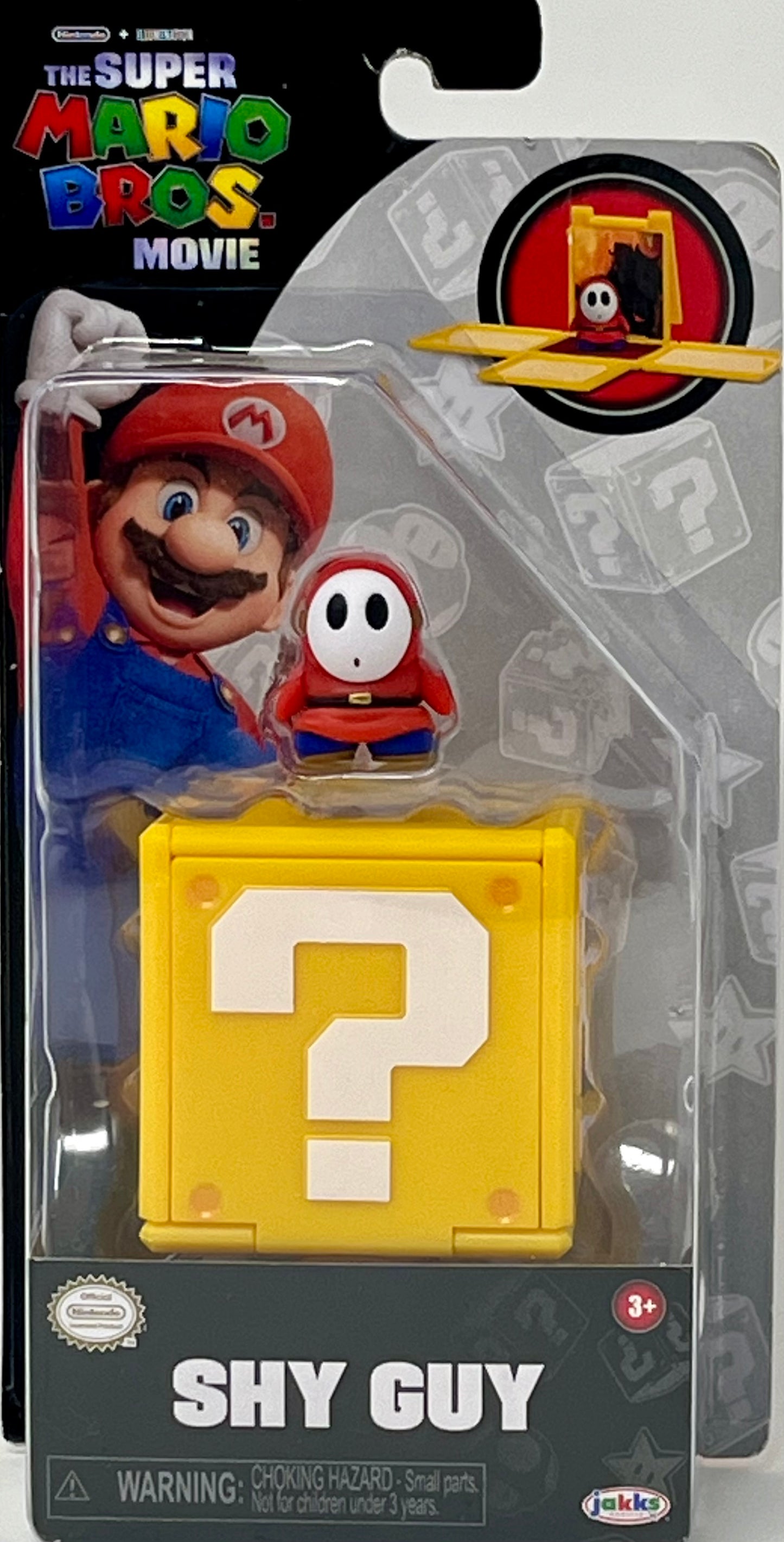 THE SUPER MARIO BROS. MOVIE 1.25 inch Mini Figure with Question Block with Sticker Combo Pack (Shy Guy)