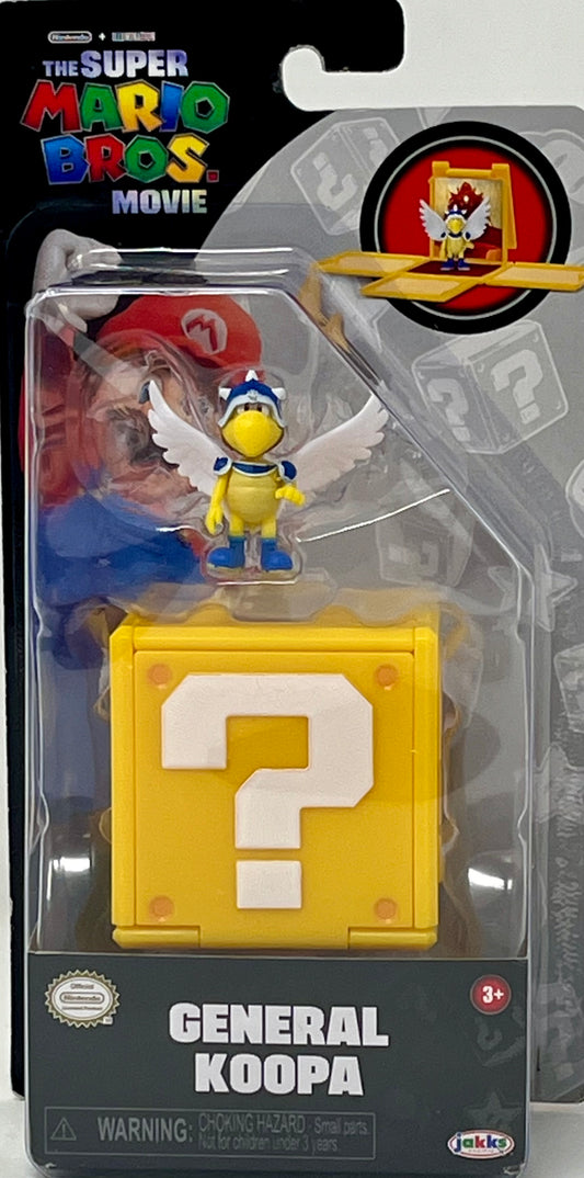 THE SUPER MARIO BROS. MOVIE 1.25 inch Mini Figure with Question Block with Sticker Combo Pack (General Koopa)