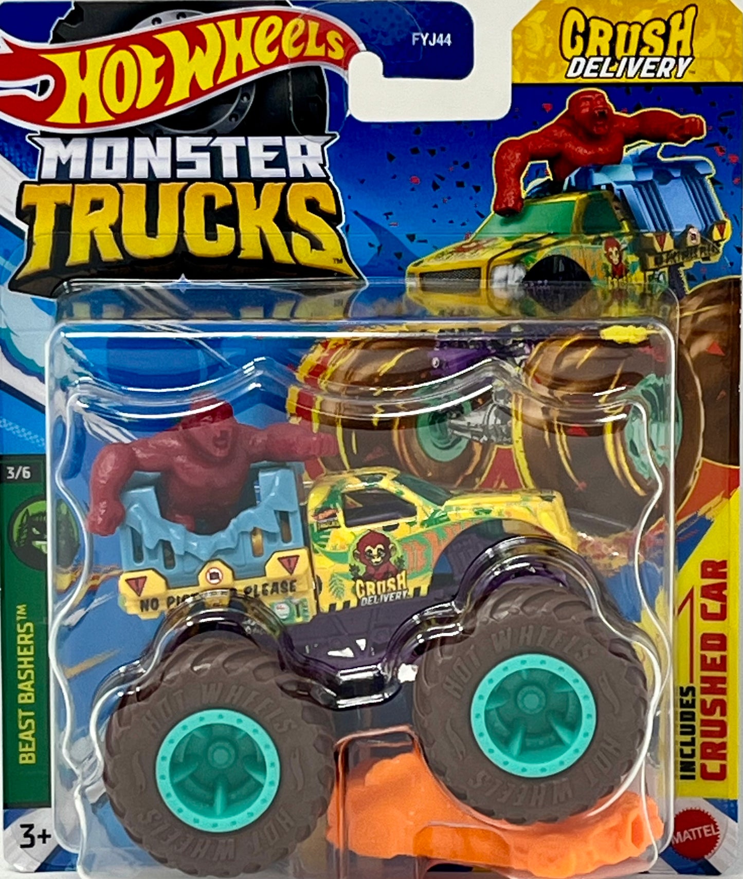 Hot Wheels Monster Trucks 1:64 Scale (Crush Delivery 3/6 Beast Bashers)