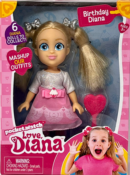 Love Diana BIRTHDAY DIANA 6" Doll with Hairbrush