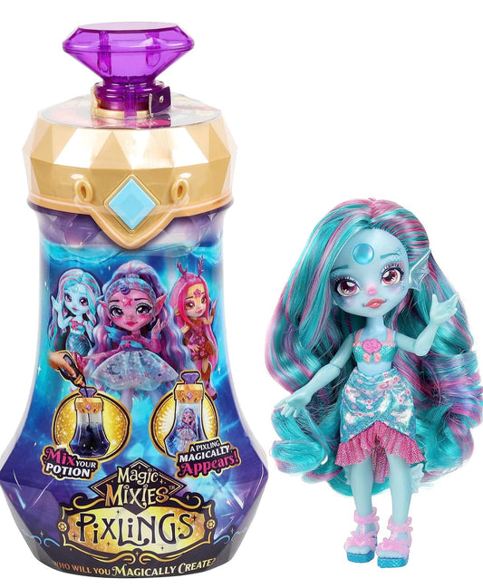 Magic Mixies Marena The Mermaid Pixling. Create a Magic Potion to Reveal a 6.5" Doll Inside a Potion Bottle, Small