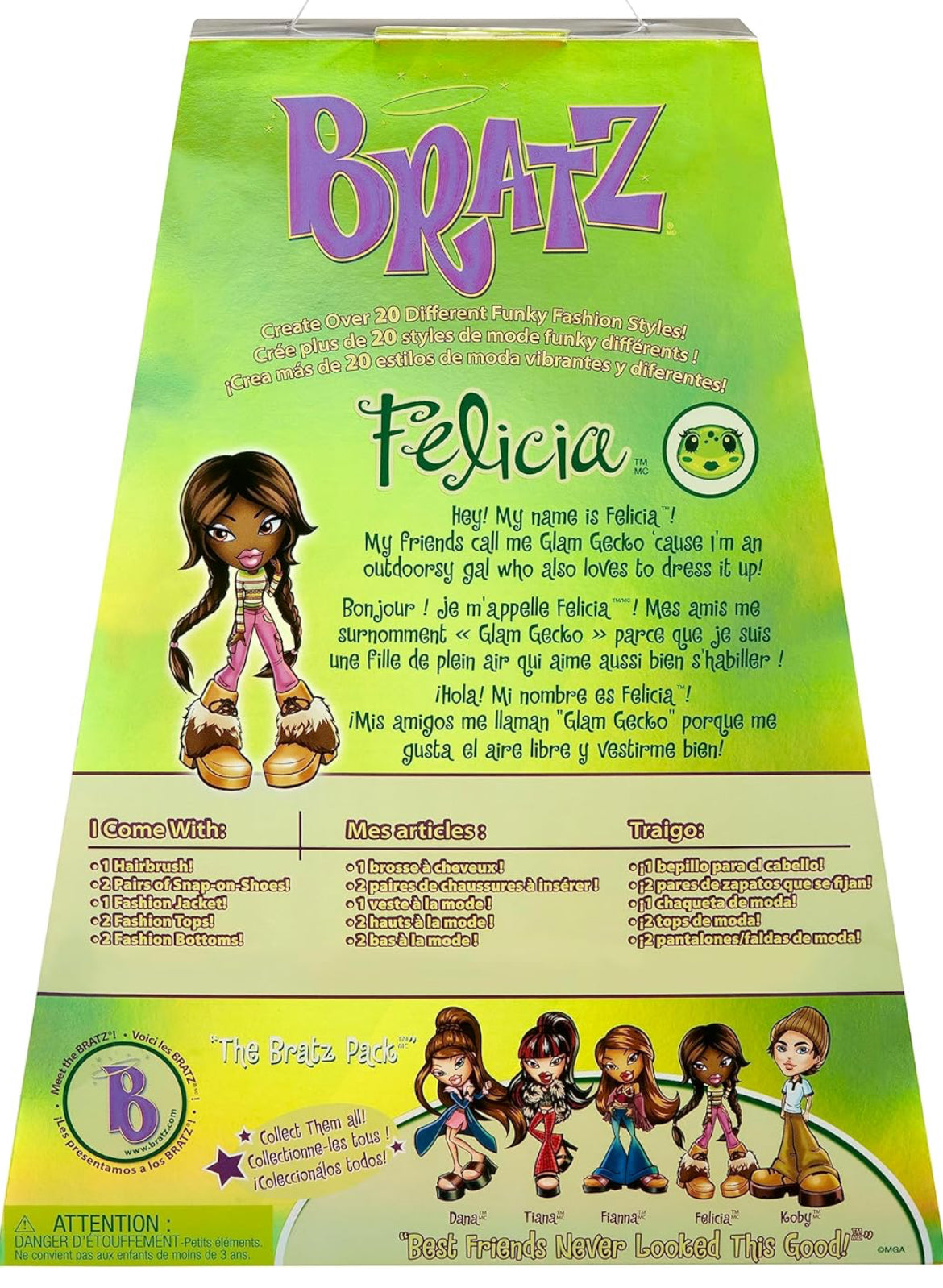 Bratz Original Fashion Doll Felicia Series 3 with 2 Outfits and Poster