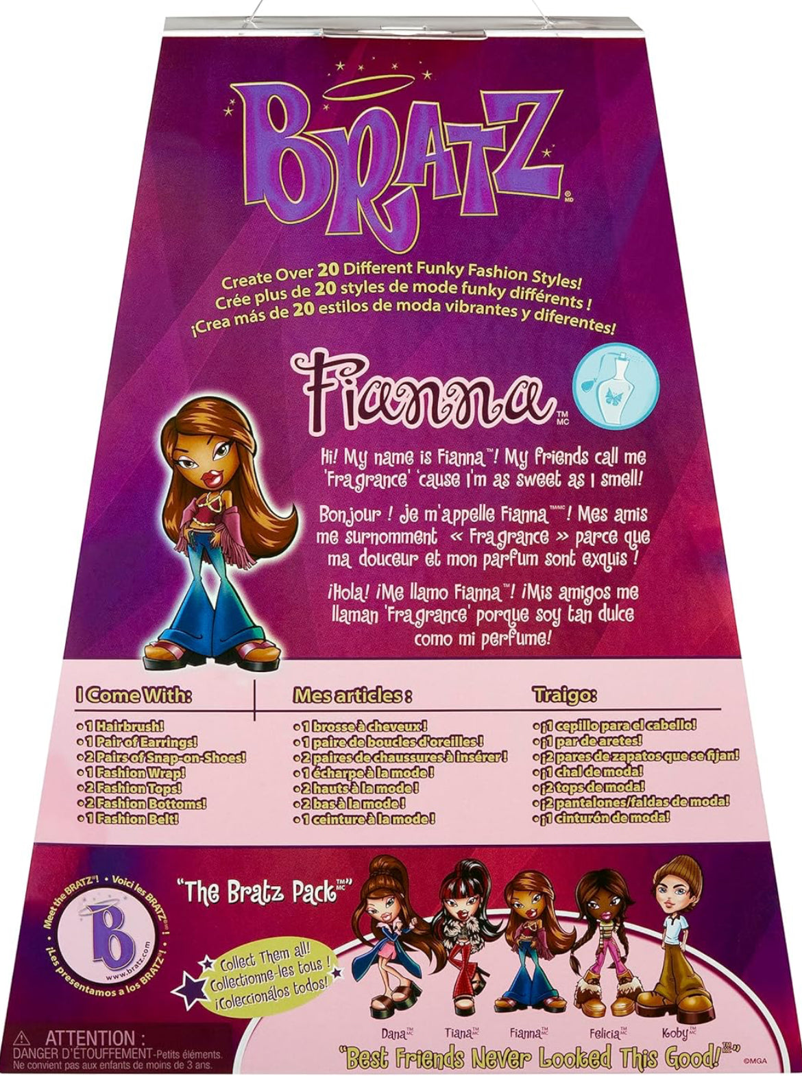 Bratz Original Fashion Doll Fianna Series 3 with 2 Outfits and Poster