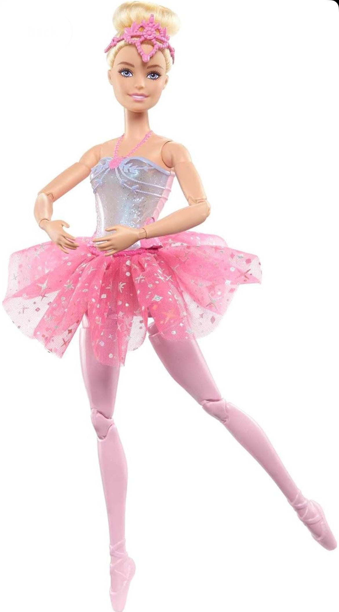 Barbie Dreamtopia Doll, Twinkle Lights Posable Ballerina with 5 Light-Up Shows, Sparkly Pink Tutu, Blonde Hair & Hair Accessory