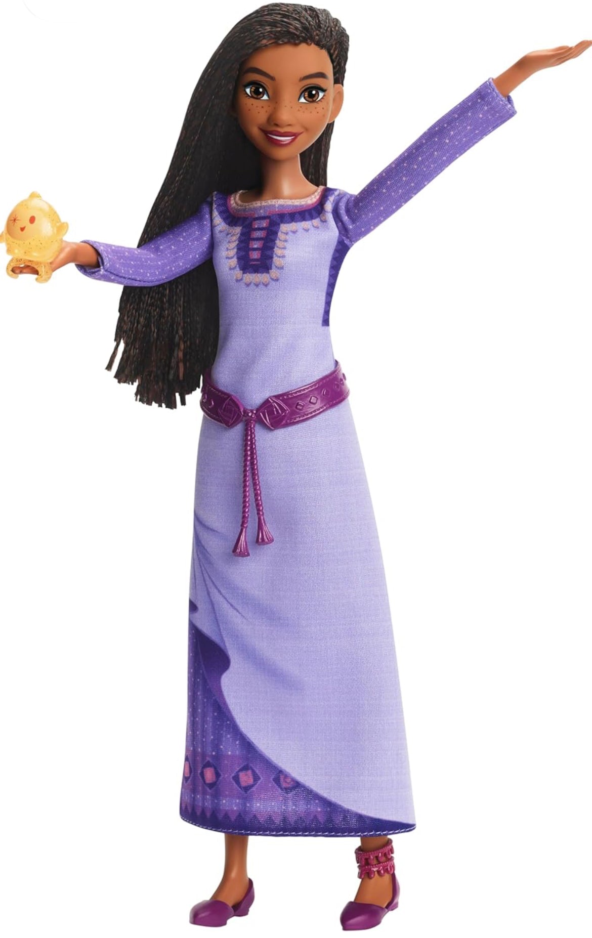 Mattel Disney Wish Toys, Singing Asha of Rosas Fashion Doll & Star Figure, Posable with Removable Outfit, Sings “This Wish” in English