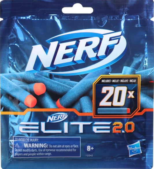 NERF Elite 2.0 20-Dart Refill Pack - 20 Official Nerf Elite 2.0 Foam Darts - Compatible with All Nerf Blasters That Use Elite Darts