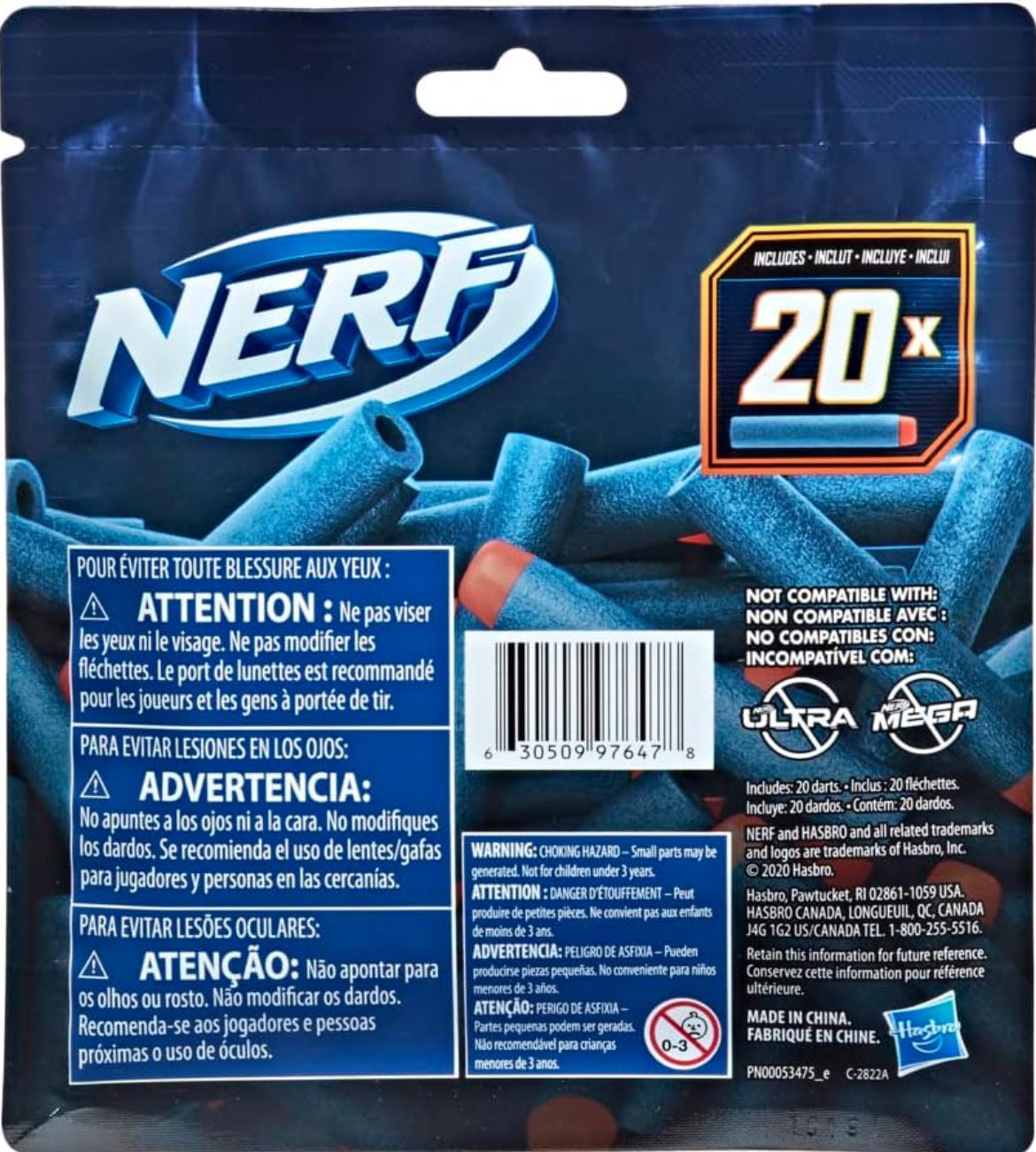 NERF Elite 2.0 20-Dart Refill Pack - 20 Official Nerf Elite 2.0 Foam Darts - Compatible with All Nerf Blasters That Use Elite Darts