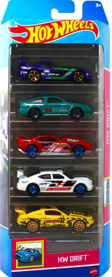 Hot Wheels 5-PACK - HW DRIFT Corolla, Viper, Charger, Mustang, Drift Rod