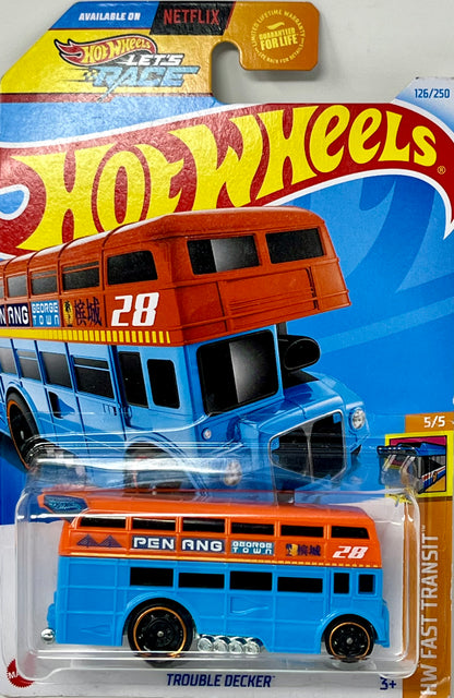 Hot Wheels Trouble Decker Org/Blue