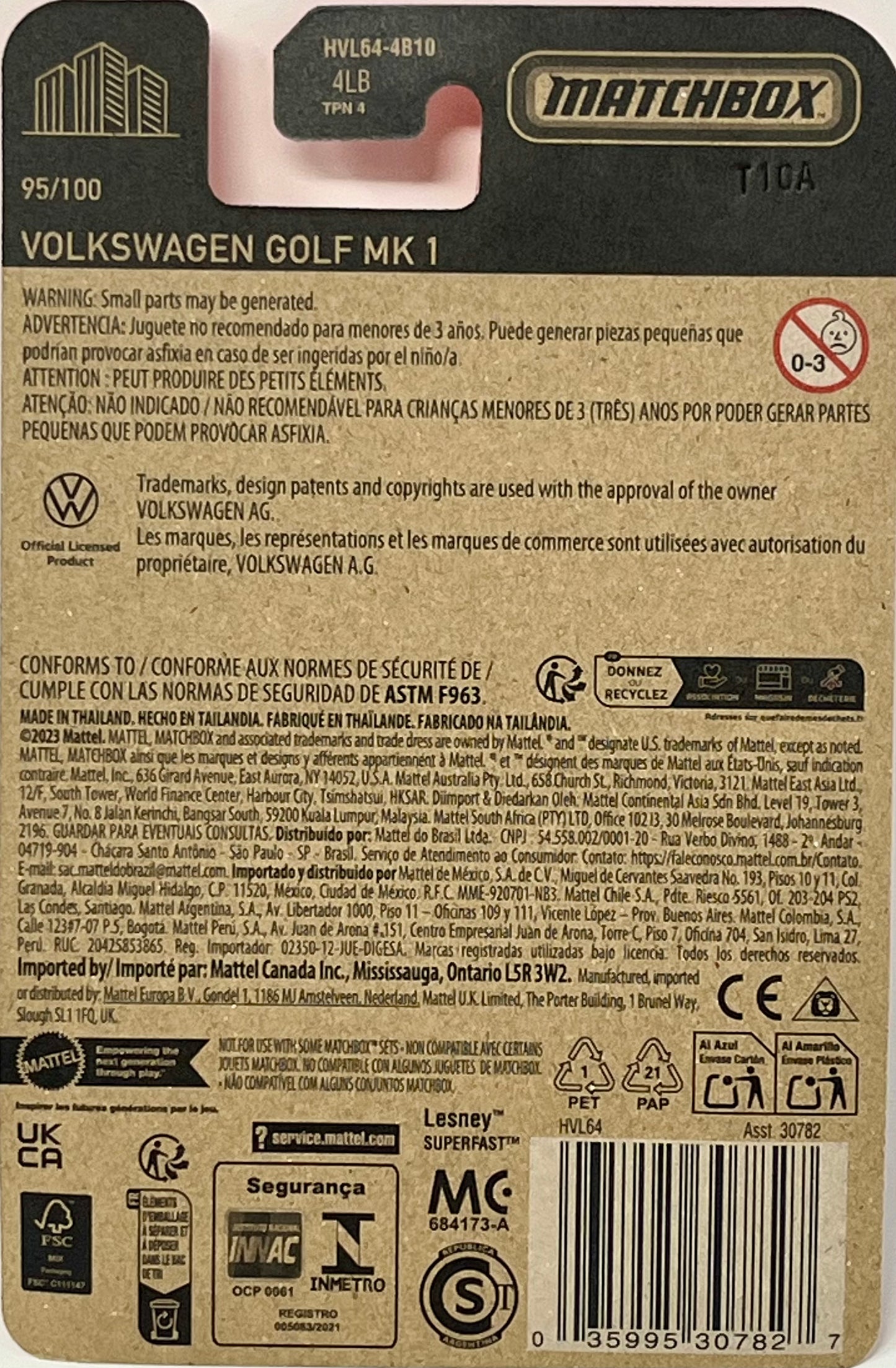 Matchbox Volkswagen Golf MK 1 Blue