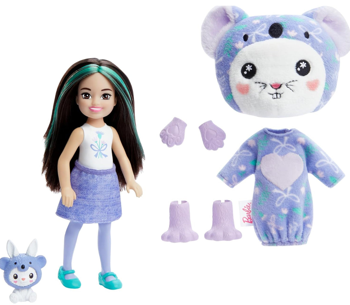 Barbie Cutie Reveal Chelsea Doll & Accessories, Animal Plush Costume & 6 Surprises Including Color Change, Bunny as Koala