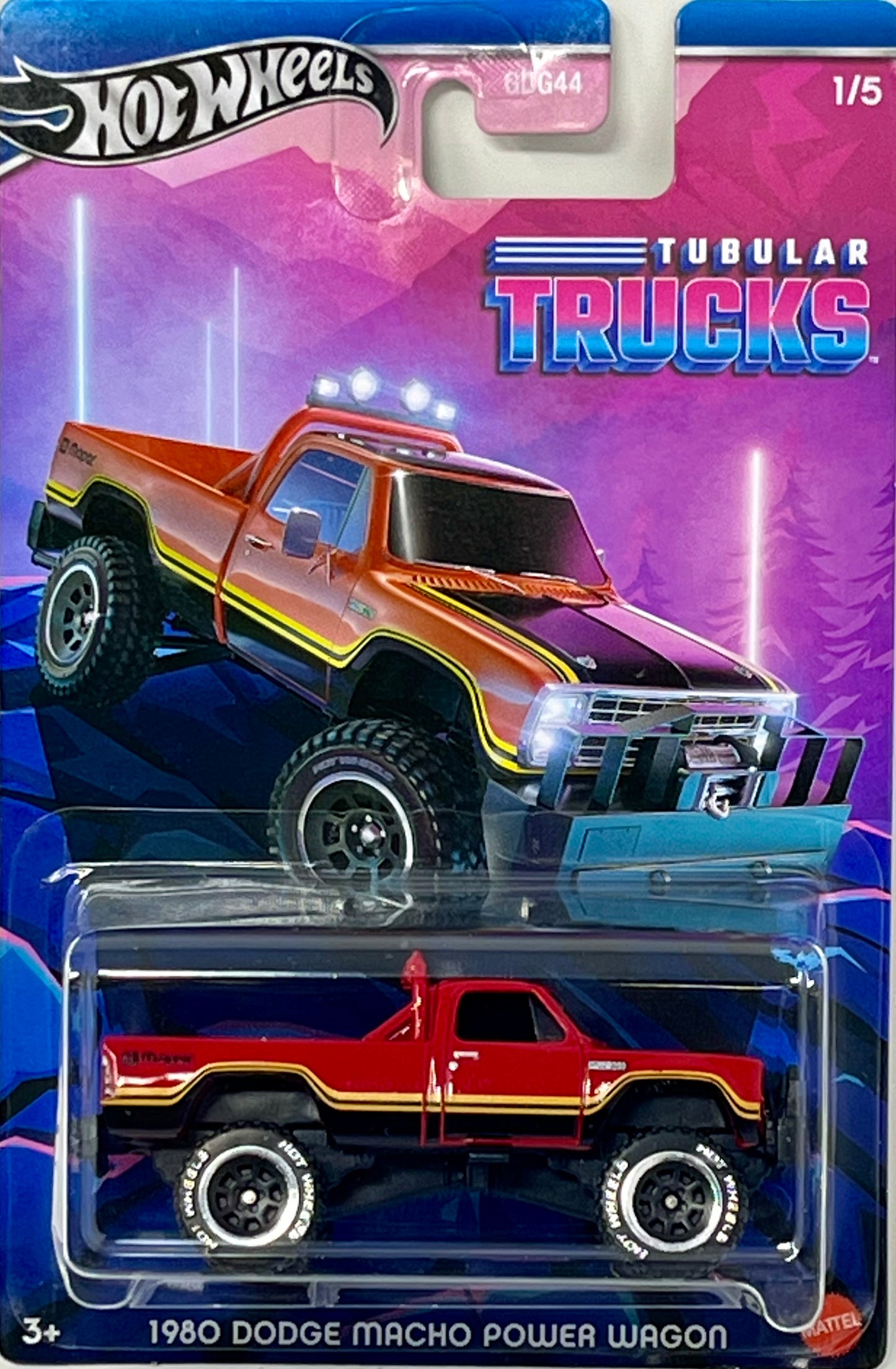 Hot Wheels 1980 Dodge Macho Power Wagon, Tubular Trucks 1/5 [red/Black]