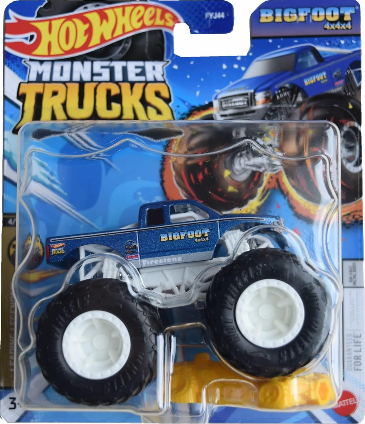 Hot Wheels Monster Trucks Bigfoot 4x4x4, Leading Legends 4/5 Connect and Crash Car 1:64 Scale die cast