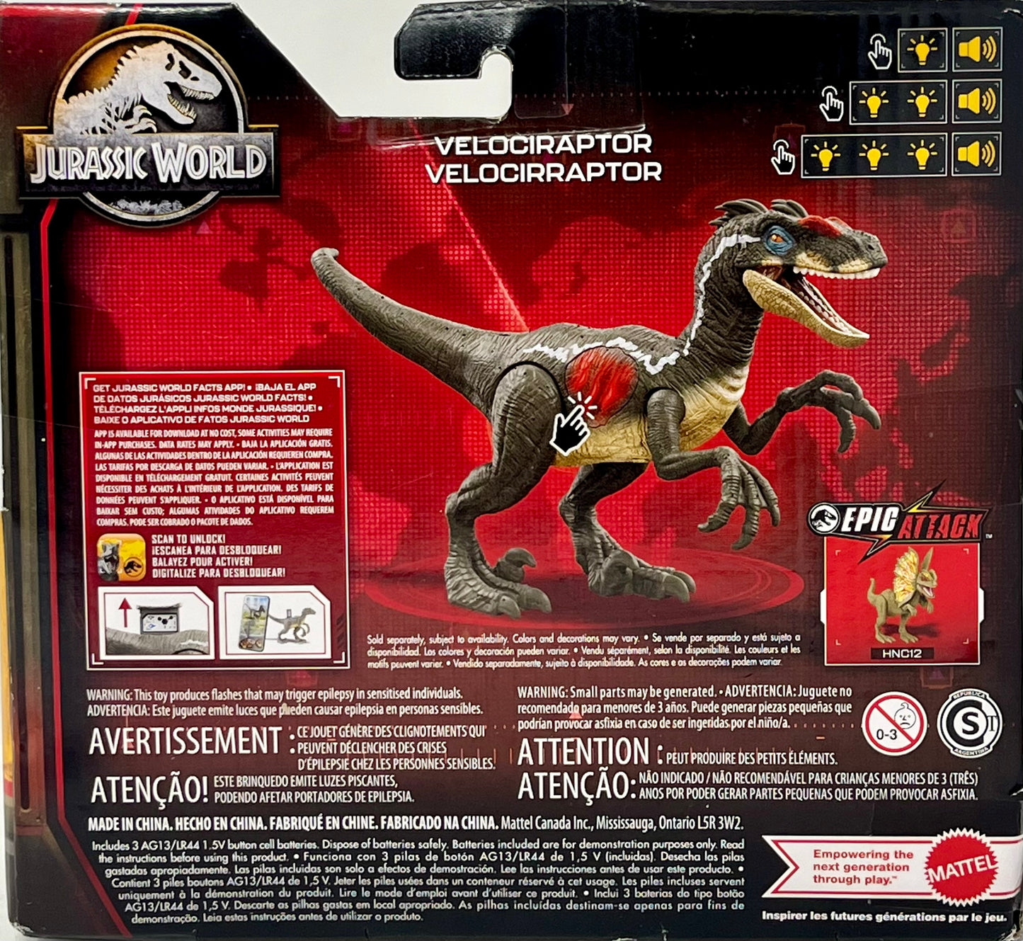 Jurassic World Velociraptor Epic Attack