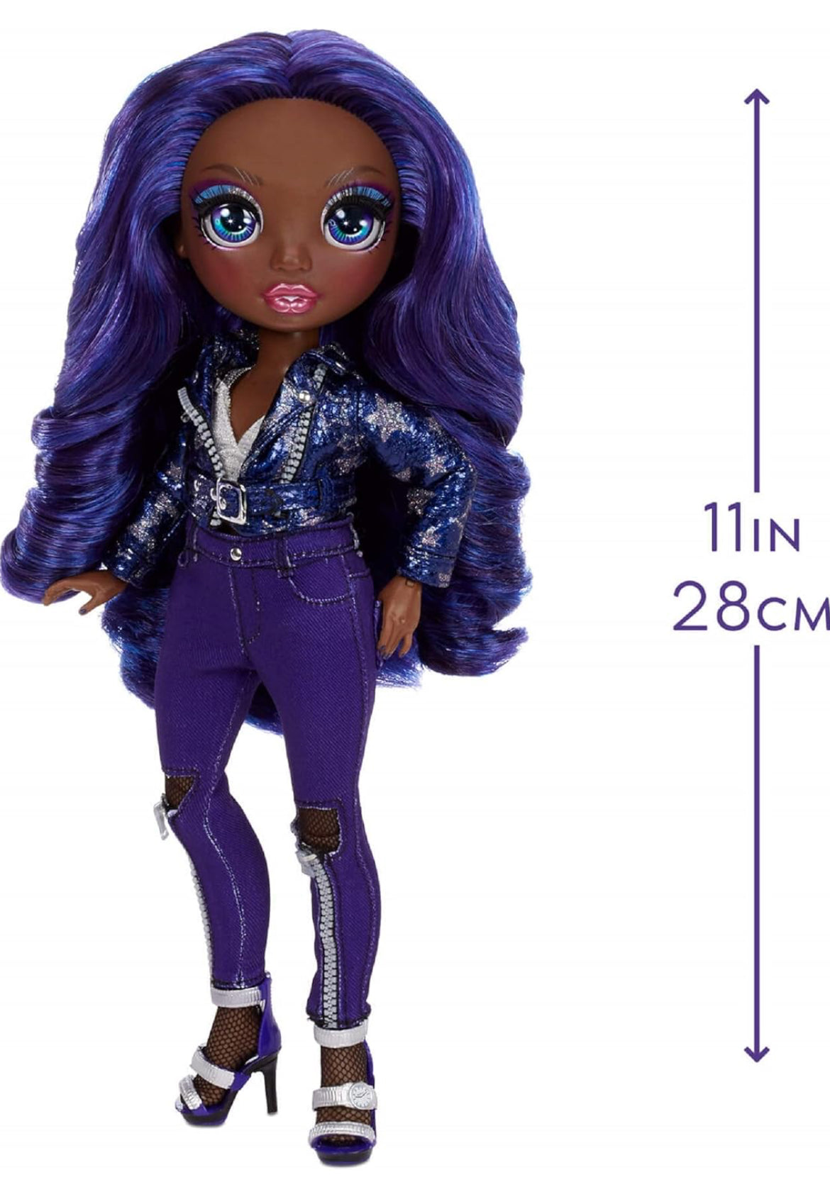 Rainbow High Krystal Bailey – Indigo (Dark Purple) Fashion Doll with 2 Outfits to Mix & Match and Doll Accessories, Great Gift and Toy for Kids 6-12 Years Old