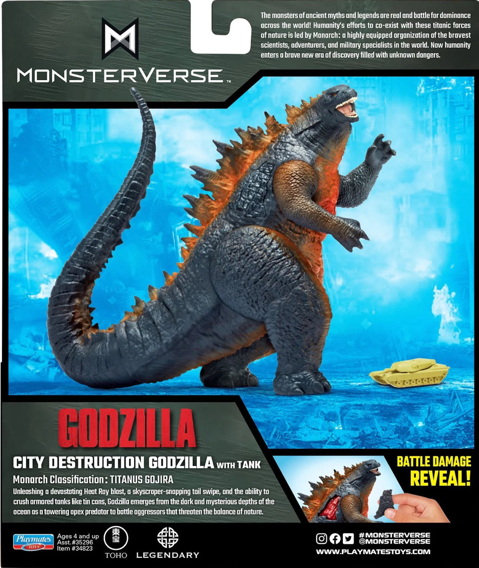 Monsterverse 6" City Destruction Godzilla w/ Tank